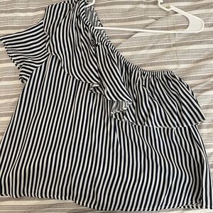 American Eagle Striped One Shoulder Top